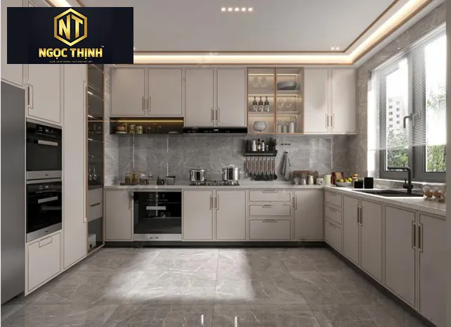 Tủ bếp gỗ công nghiệp Nội Thất Ngọc Thịnh Long Thành